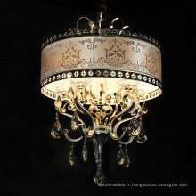 Vente chaude à la main ovale forme petite taille cristal romantique pendentif lumière pour la décoration